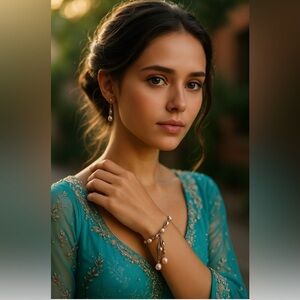 Mid century peachy luminous pearl bracelet w/unique design of caged clusters 💞